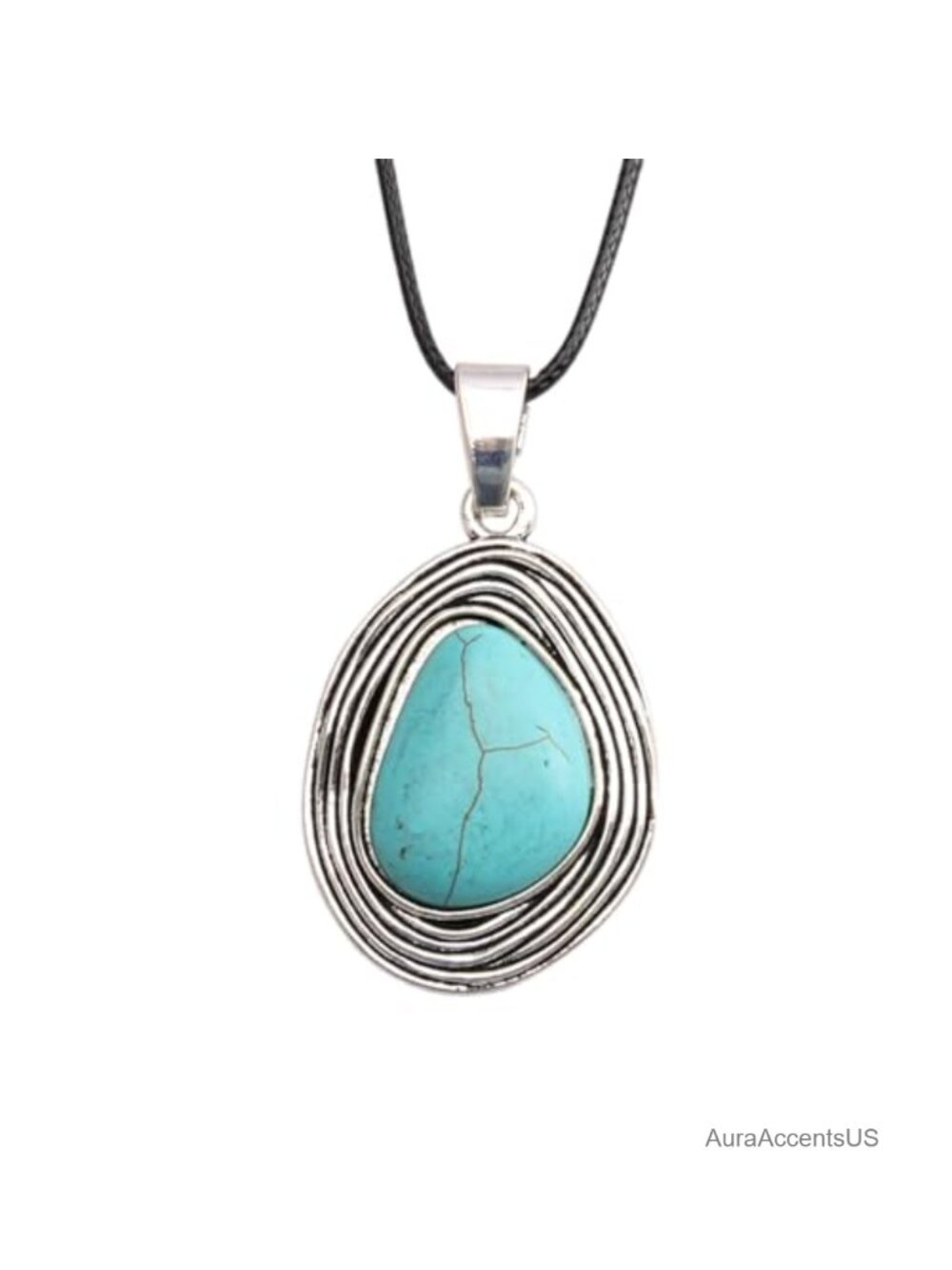 Boho Pendant Necklace Leather Alloy Cord Choker Women's Jewelry Gift